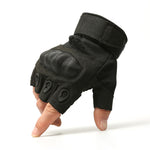 Tactical Outdoor Carbon Knuckle Fingerless Gloves